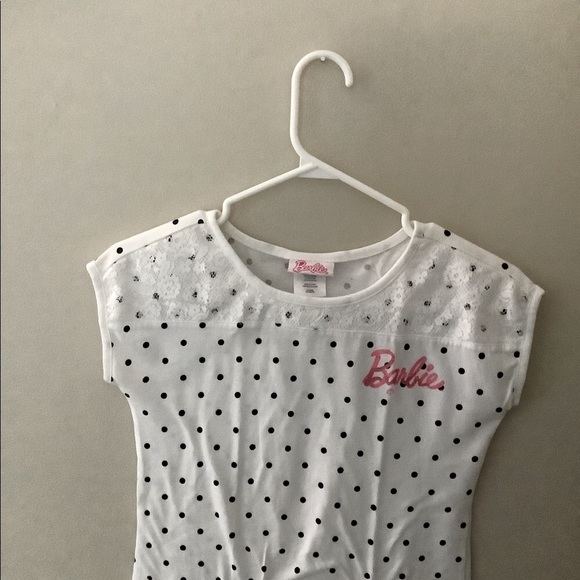 Barbie Kids Poka Dot Short Sleeve Shirt - Picture 2 of 6